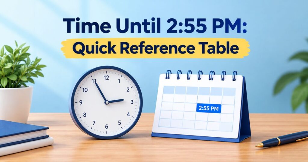 Time Until 255 PM Quick Reference Table